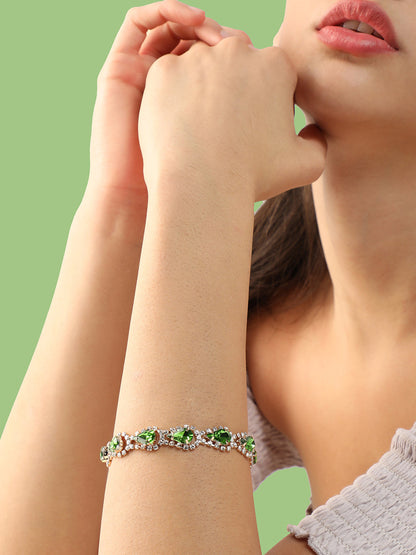 Gold Plated Party Designer Stone Bracelet For Women