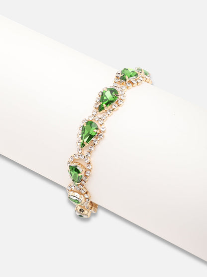 Gold Plated Party Designer Stone Bracelet For Women