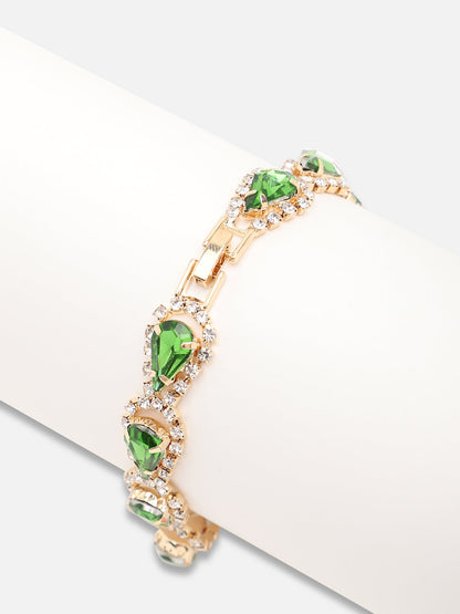 Gold Plated Party Designer Stone Bracelet For Women