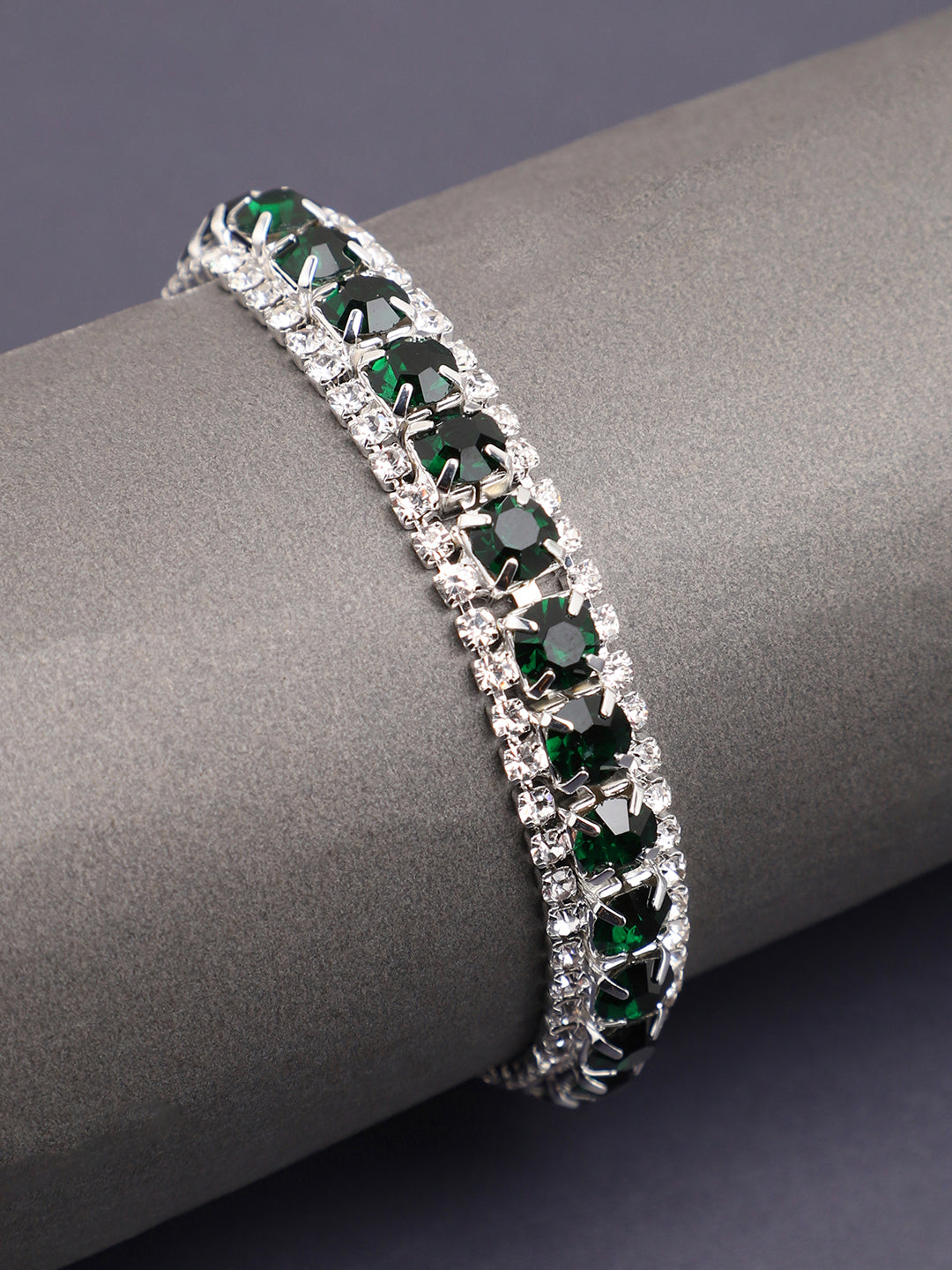Silver Plated Party Designer Stone Bracelet For Women
