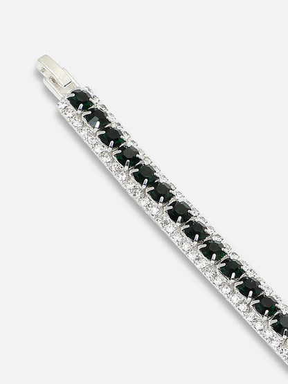 Silver Plated Party Designer Stone Bracelet For Women