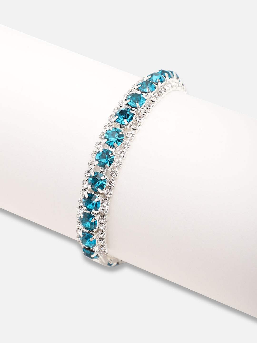 Silver Plated Party Designer Stone Bracelet For Women