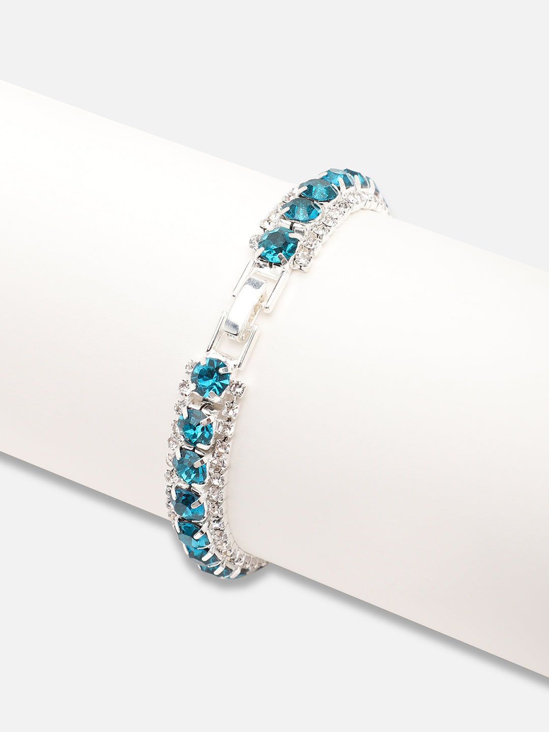 Silver Plated Party Designer Stone Bracelet For Women