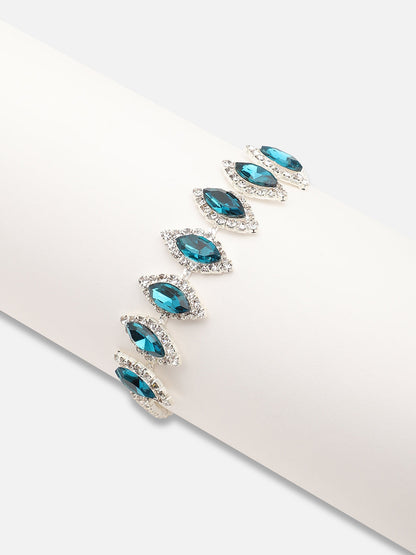 Silver Plated Party Designer Stone Bracelet For Women