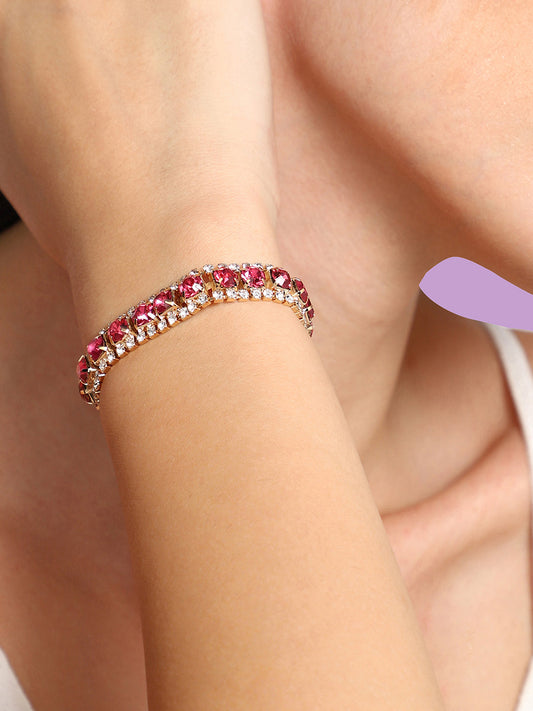 Gold Plated Party Designer Stone Bracelet For Women