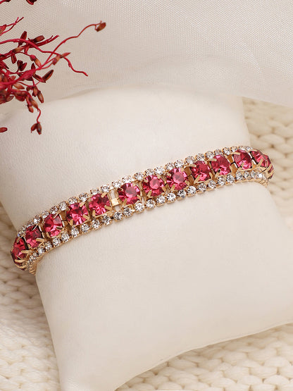 Gold Plated Party Designer Stone Bracelet For Women