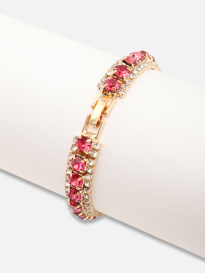 Gold Plated Party Designer Stone Bracelet For Women