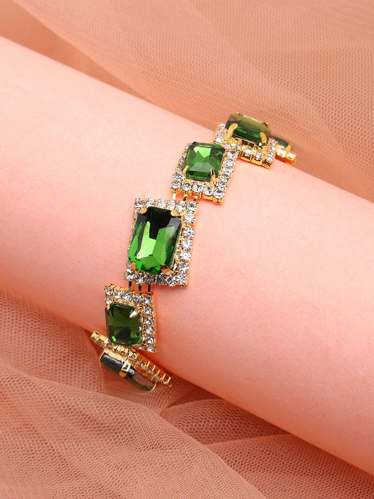 Gold Plated Party Designer Stone Bracelet For Women