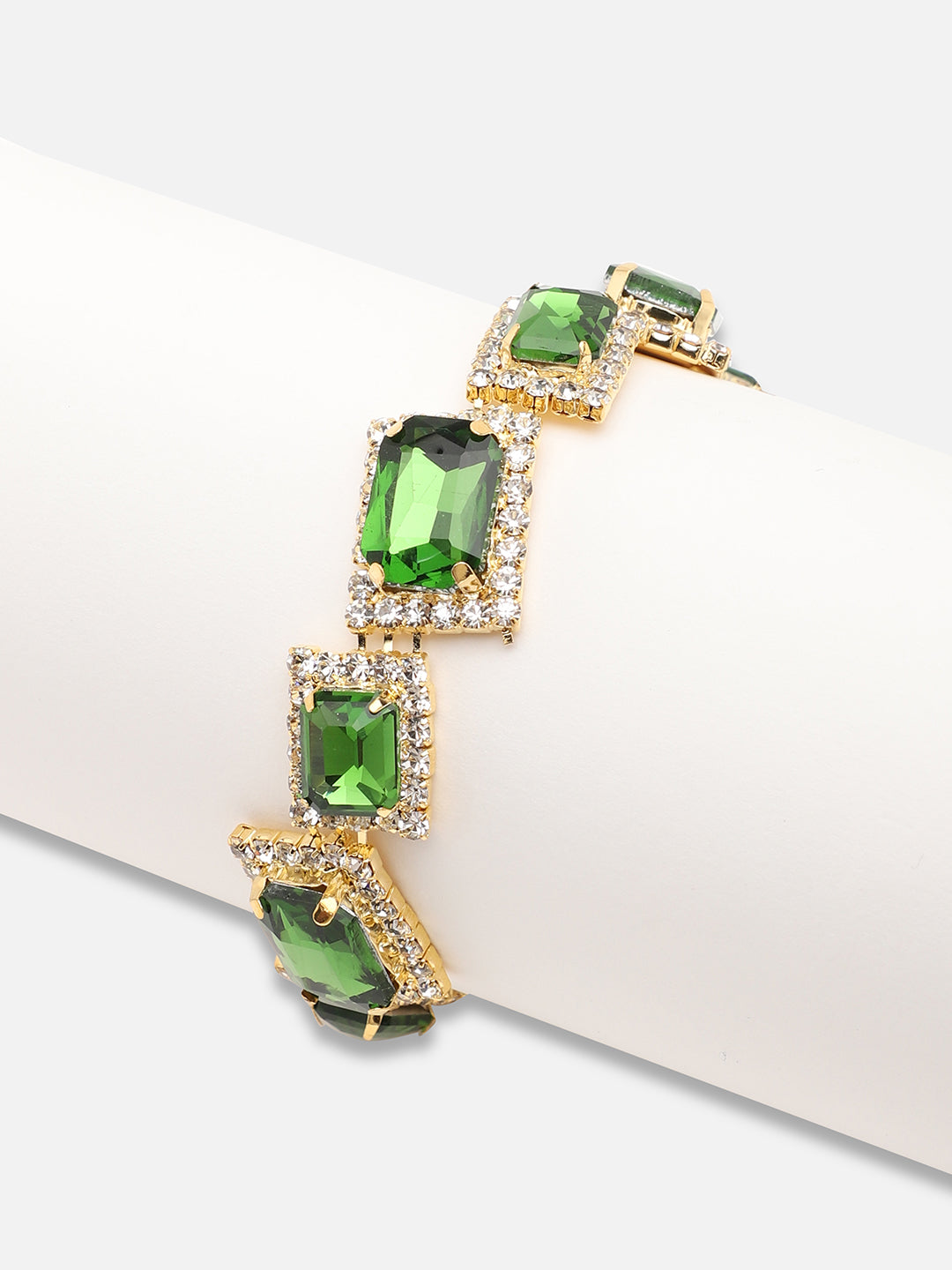 Gold Plated Party Designer Stone Bracelet For Women