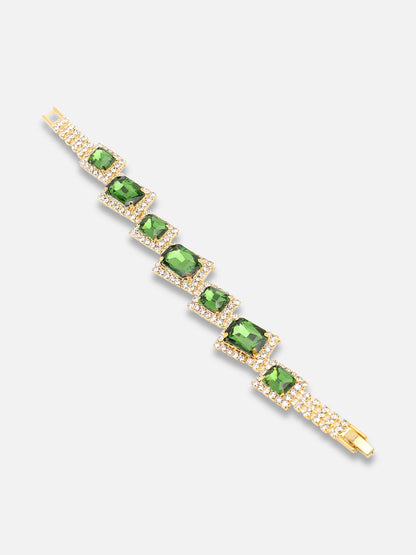 Gold Plated Party Designer Stone Bracelet For Women
