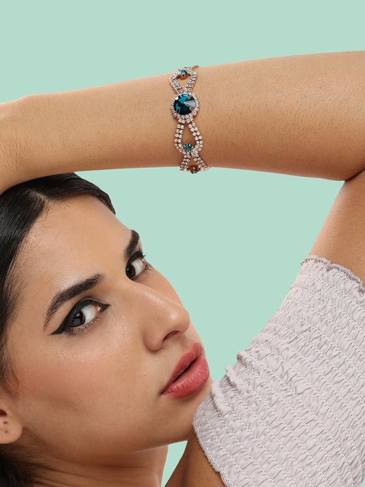 Gold Plated Party Designer Stone Bracelet For Women
