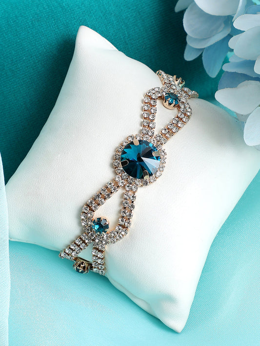 Gold Plated Party Designer Stone Bracelet For Women