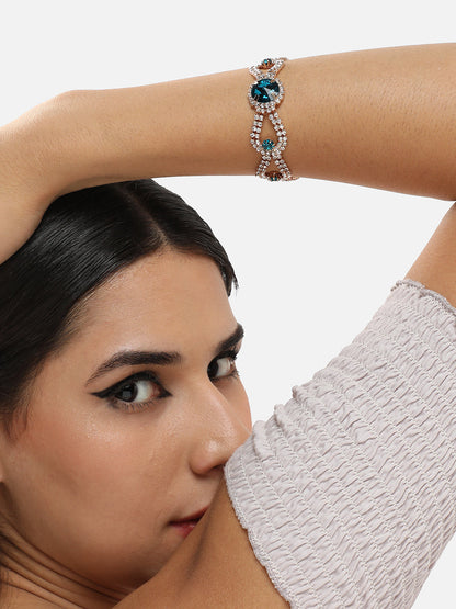 Gold Plated Party Designer Stone Bracelet For Women