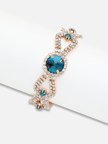 Gold Plated Party Designer Stone Bracelet For Women