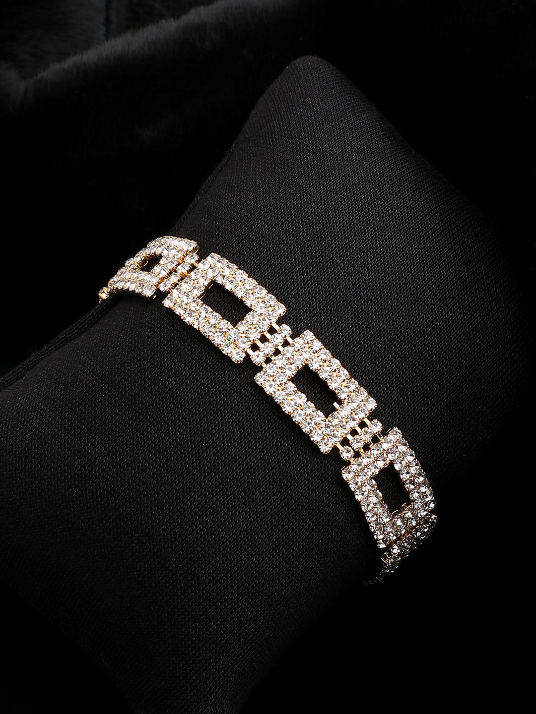 Gold Plated Party Rhinestones Bracelet For Women