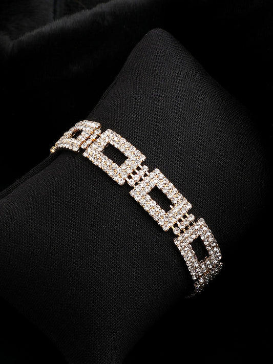 Gold Plated Party Rhinestones Bracelet For Women