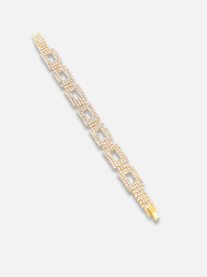 Gold Plated Party Rhinestones Bracelet For Women