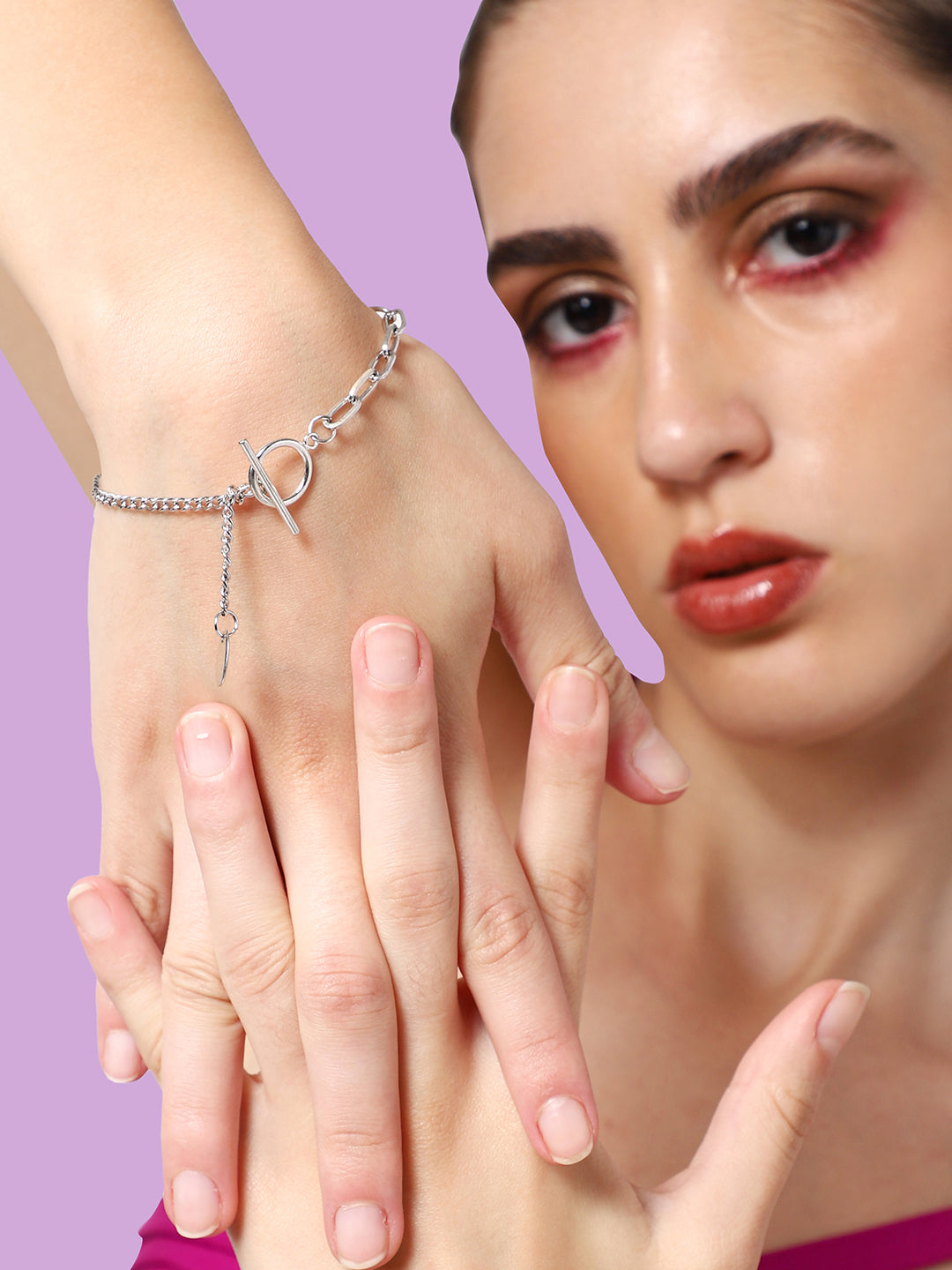 GOLD PLATED CASUAL DESIGNER LAYERED BRACELET FOR WOMEN
