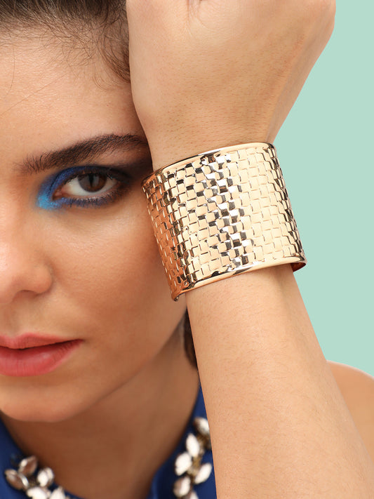 GOLD PLATED PARTY DESIGNER CUFF BRACELET FOR WOMEN
