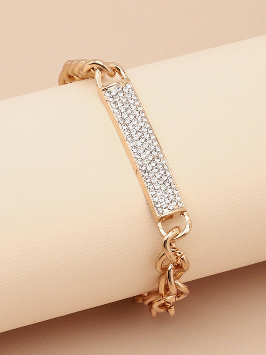 SOHI AMERICAN DIAMOND GOLD CHAIN BRACELET