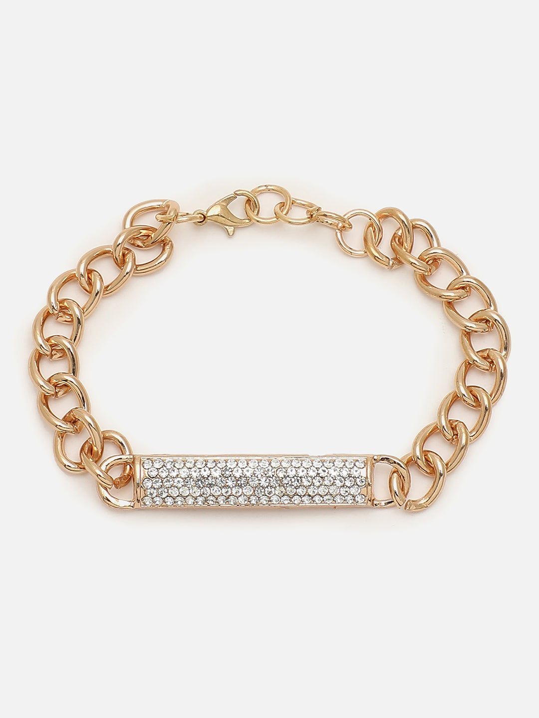 SOHI AMERICAN DIAMOND GOLD CHAIN BRACELET