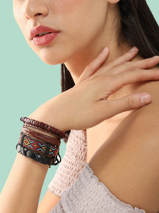 TRENDY CASUAL PU LEATHER DESIGNER BRACELET FOR WOMEN