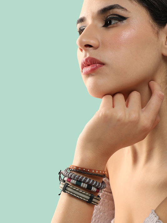 TRENDY CASUAL PU LEATHER DESIGNER BRACELET FOR WOMEN
