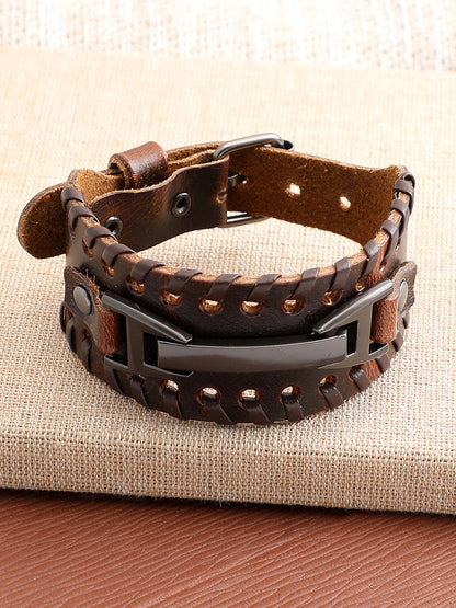TRENDY CASUAL PU LEATHER DESIGNER BRACELET FOR WOMEN