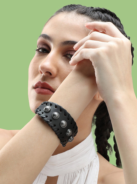 TRENDY CASUAL PU LEATHER DESIGNER BRACELET FOR WOMEN