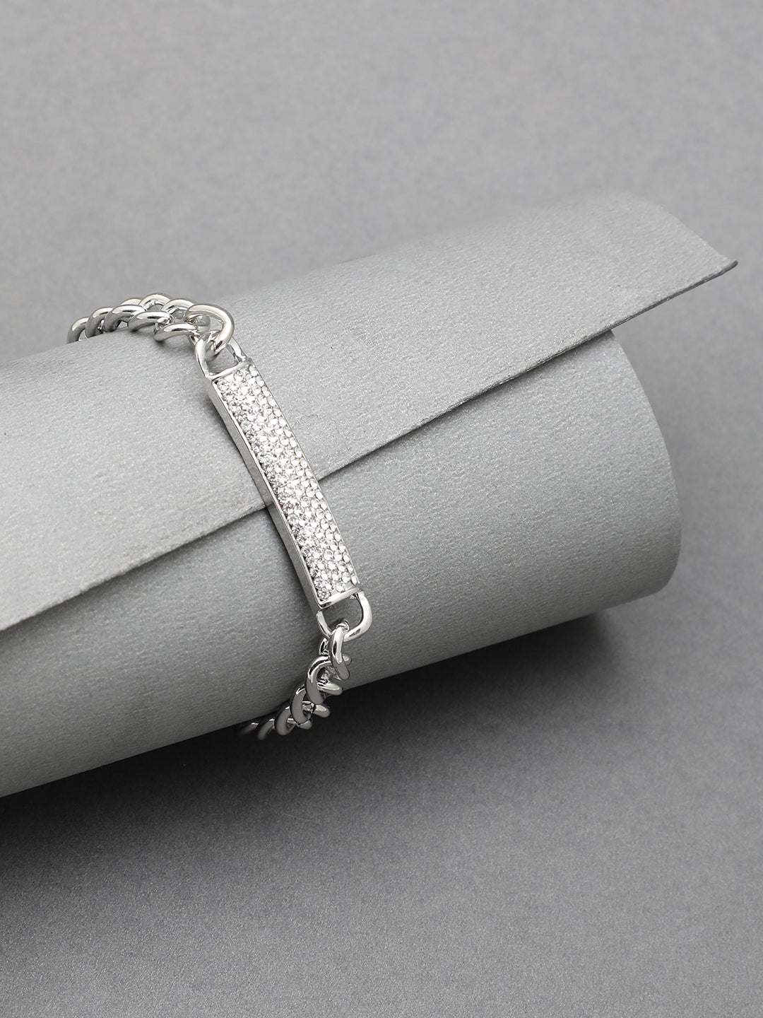 Silver Plated Designer Stone Bracelet
