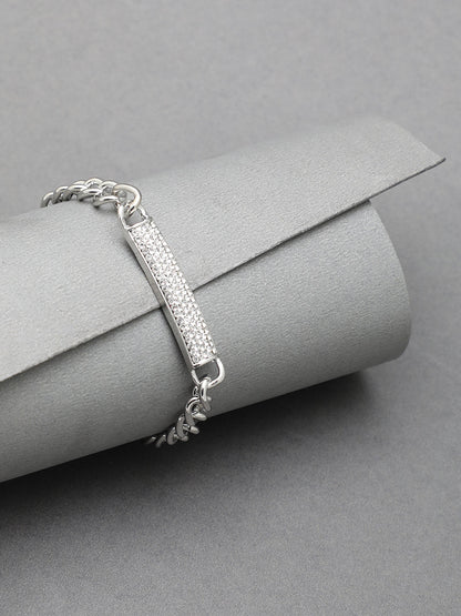Silver Plated Designer Stone Bracelet