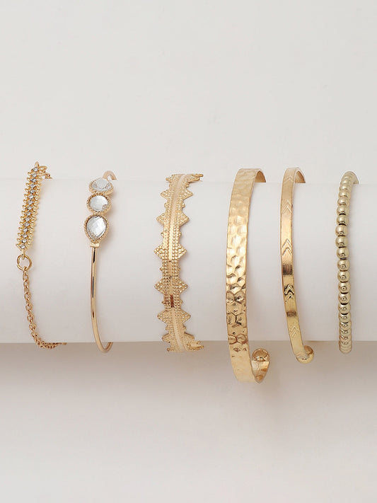 Set of 6 Gold Plated Designer Bracelet