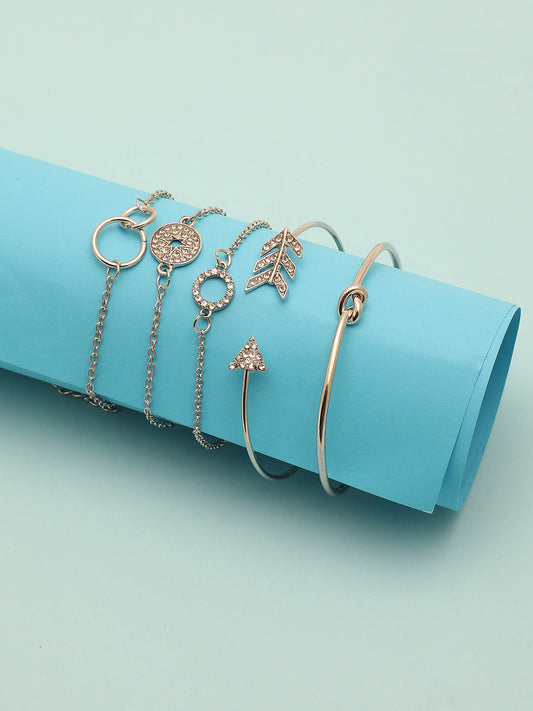 Set of 5 Gold Plated Designer Bracelet