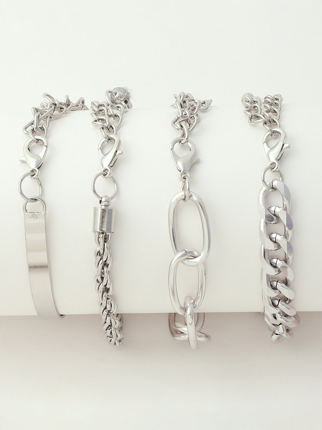 Set of 4 Silver Plated Designer Bracelet