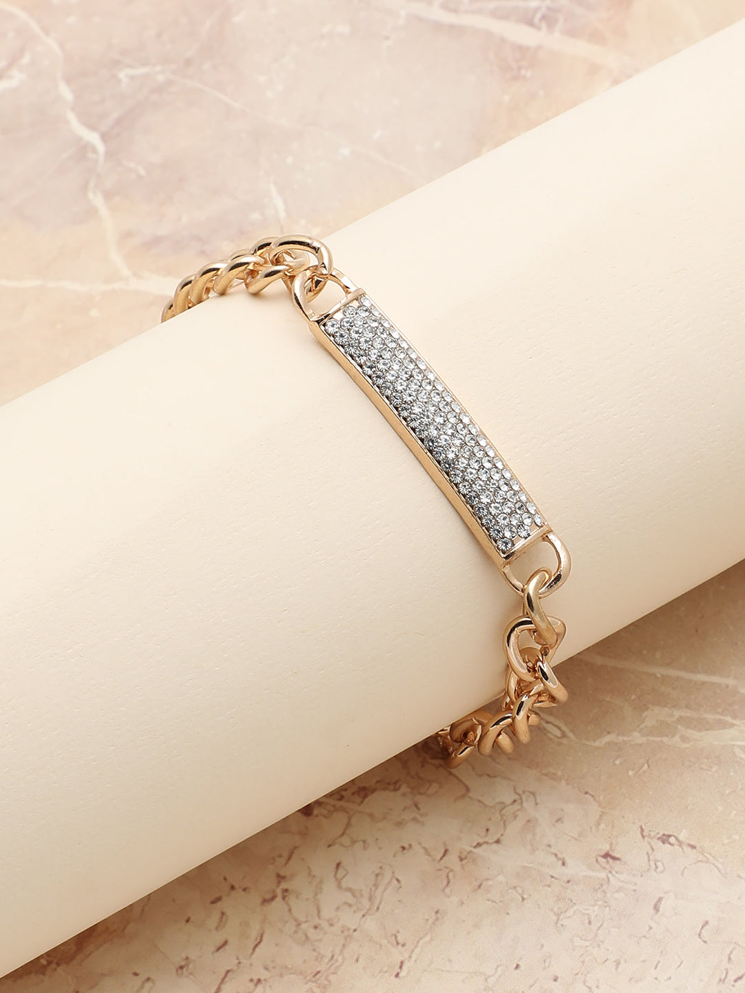 Gold Plated Designer Stone Bracelet