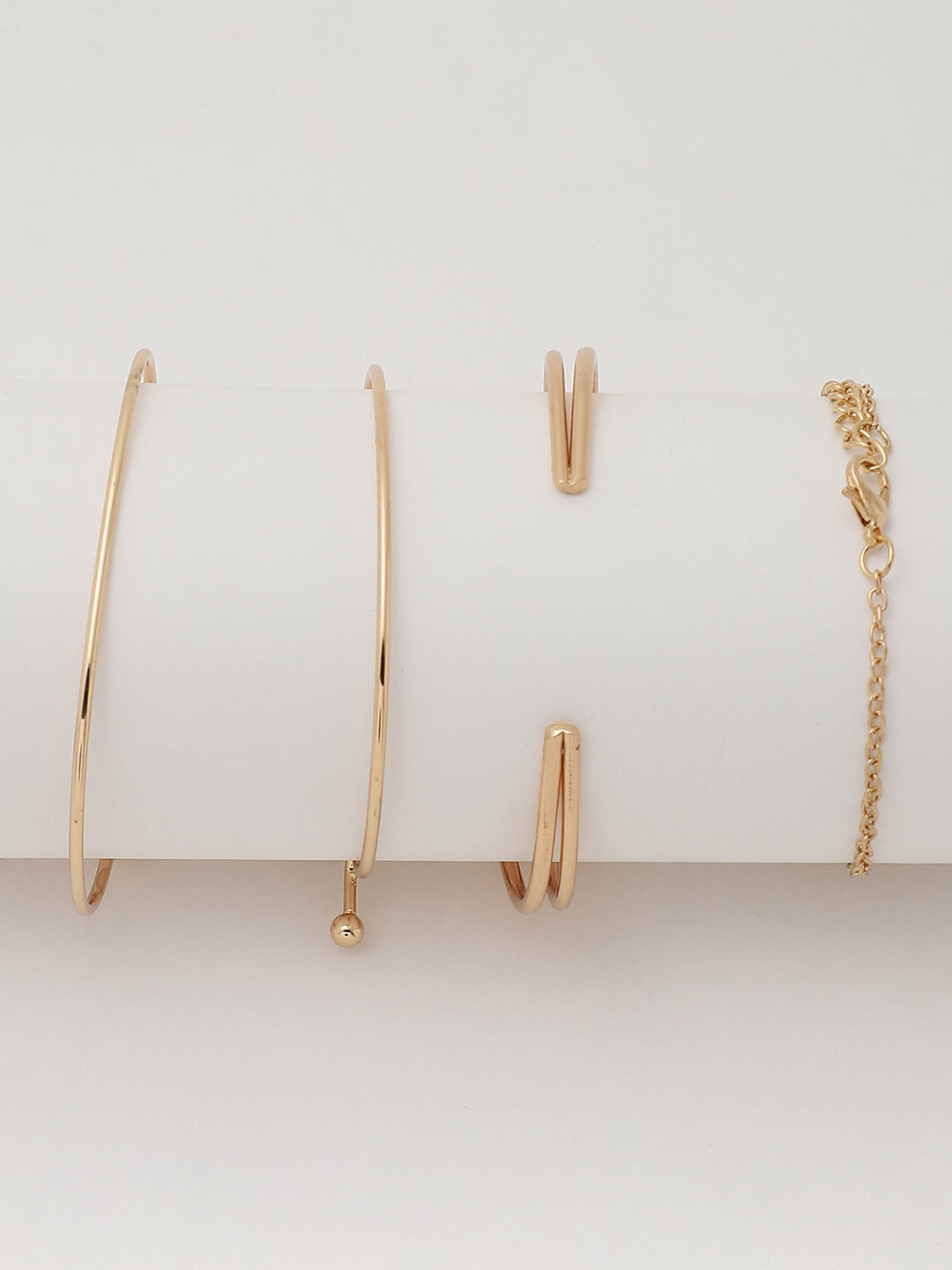 Set of 4 Gold Plated Designer Stone Bracelet