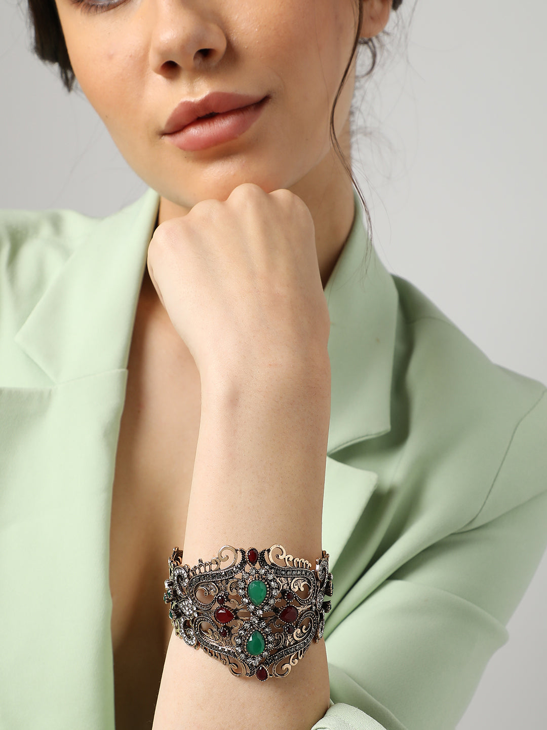 Gold Plated Designer Stone Bracelet