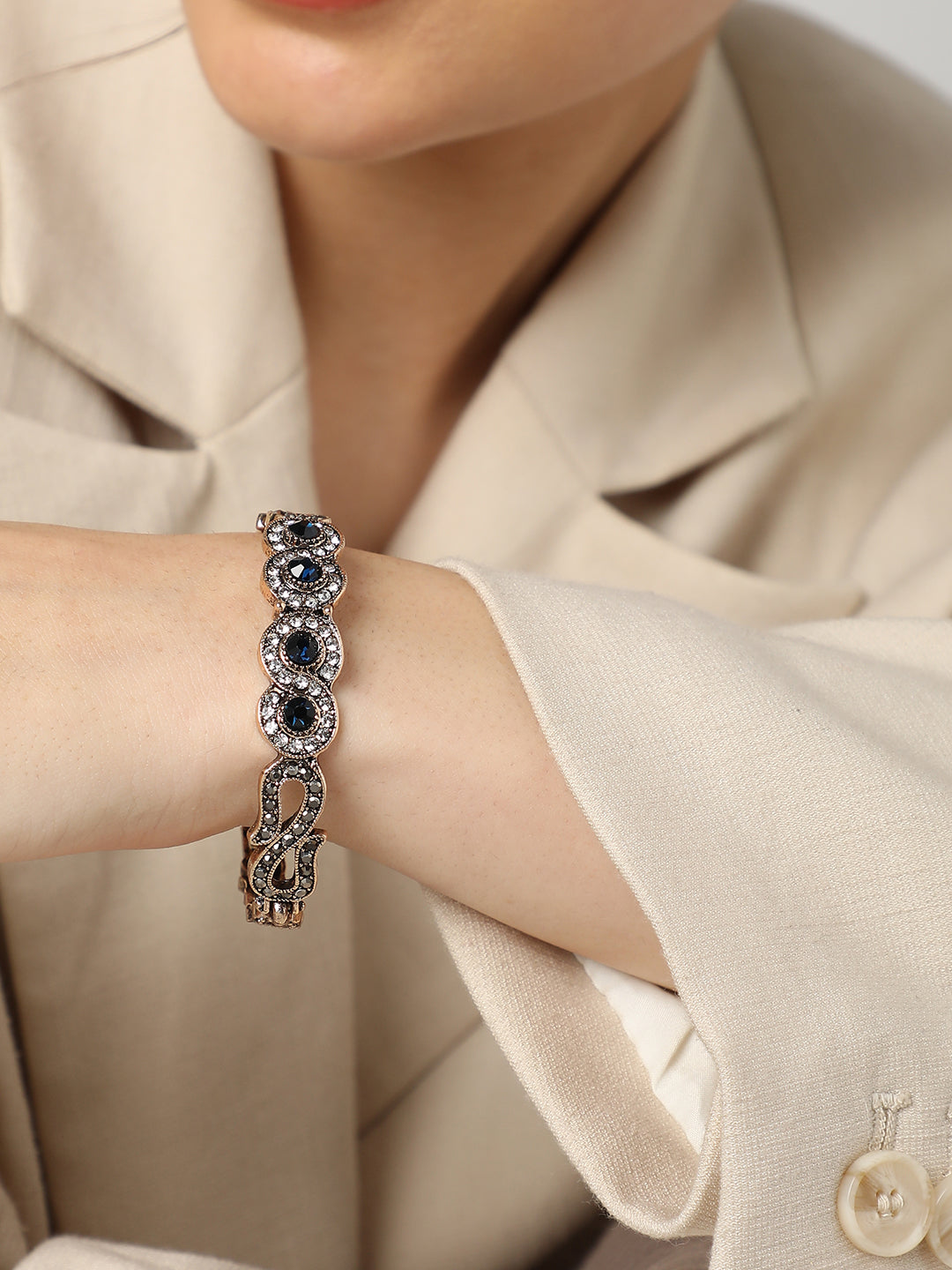 Gold Plated Designer Stone Bracelet