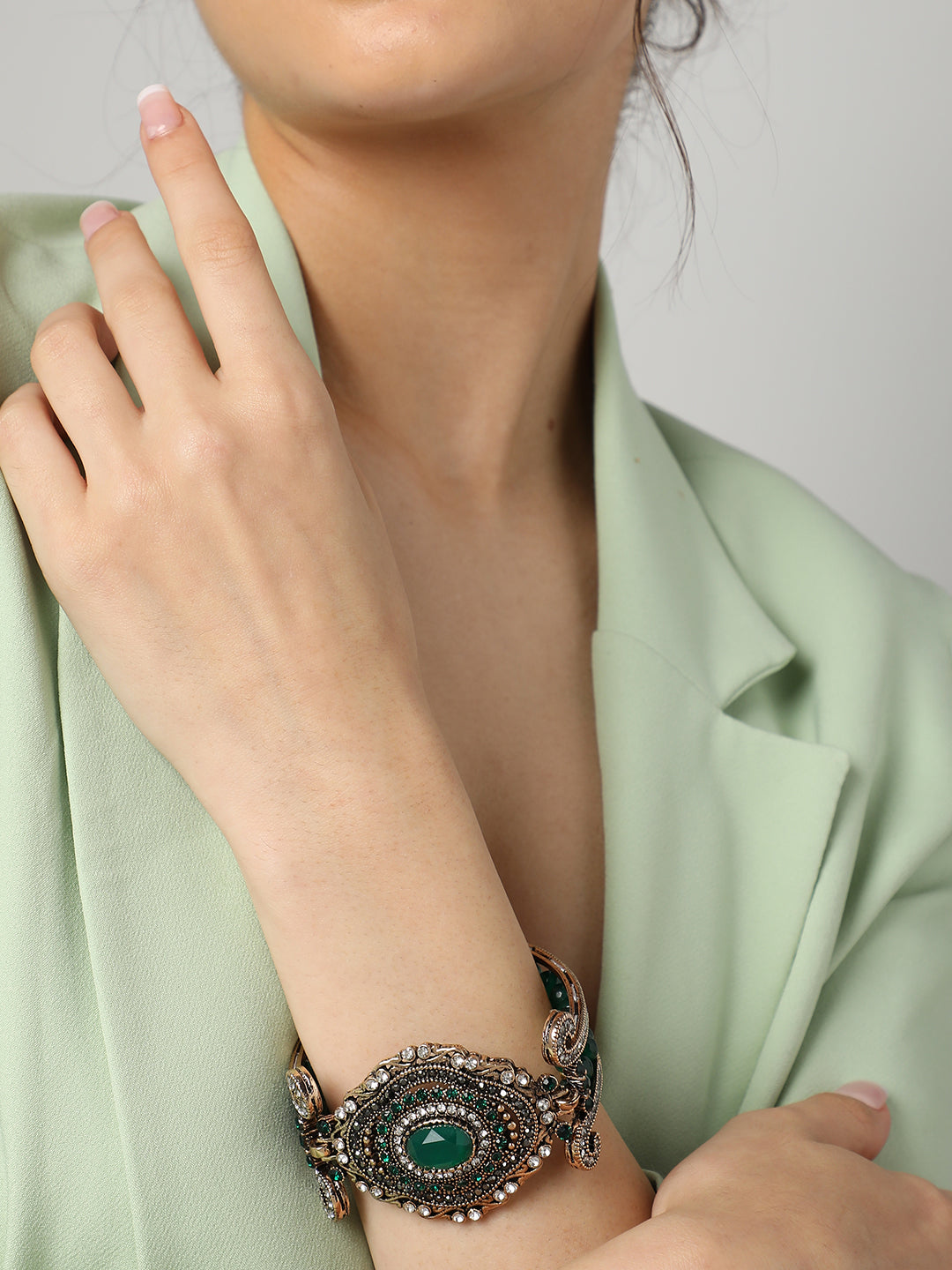 Gold Plated Designer Stone Bracelet