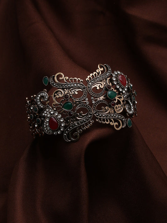 Gold Plated Designer Stone Bracelet