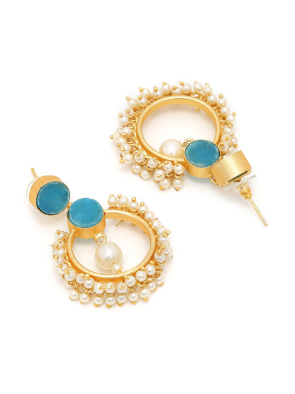 BLUE STONES PEARL EARRING