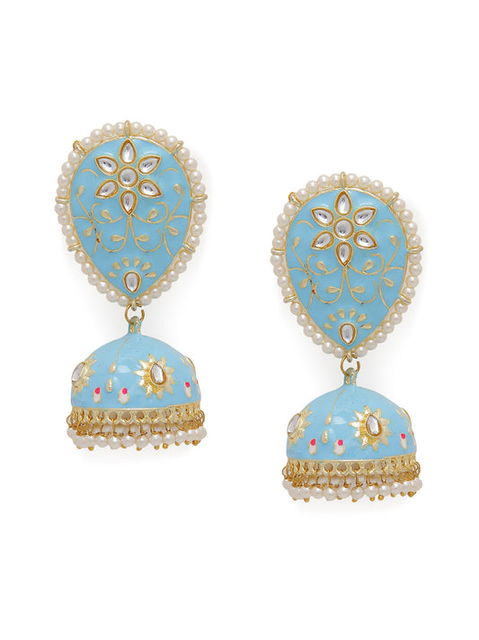 BLUE MEENAKARI DROP EARRING