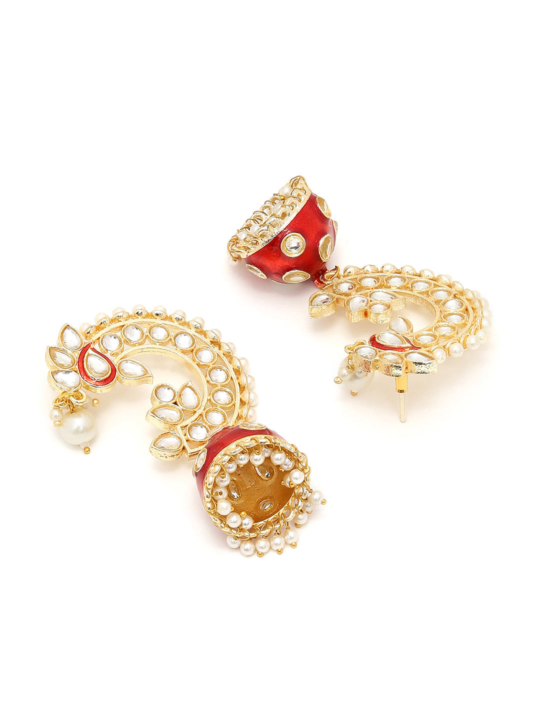 PEACOCK SHAPED KUNDAN DROP EARRING