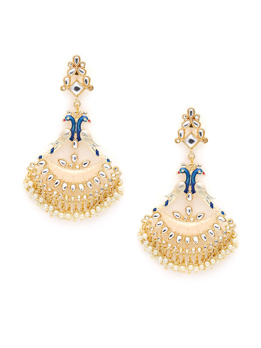 ANTIQUE POLISHED KUNDAN AND PEARLS EARRING