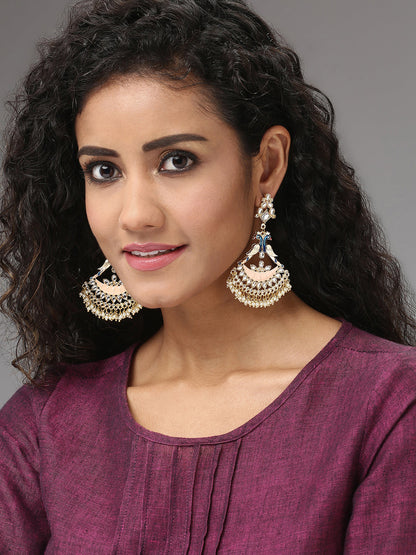 ANTIQUE POLISHED KUNDAN AND PEARLS EARRING