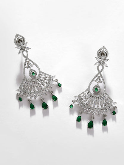 SILVER PLATED DESIGNER DROP EARRING