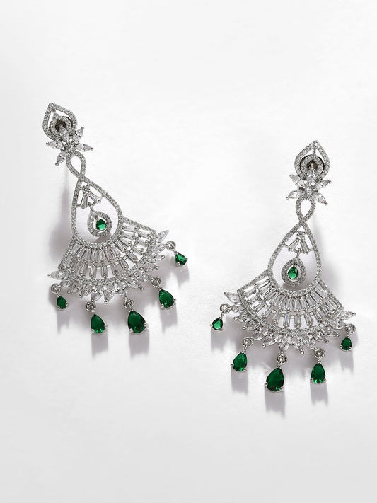 SILVER PLATED DESIGNER DROP EARRING