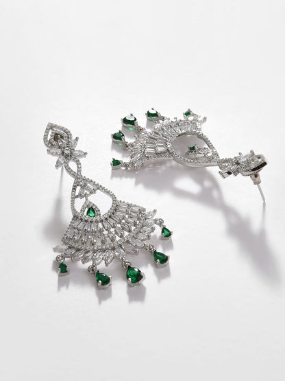 SILVER PLATED DESIGNER DROP EARRING