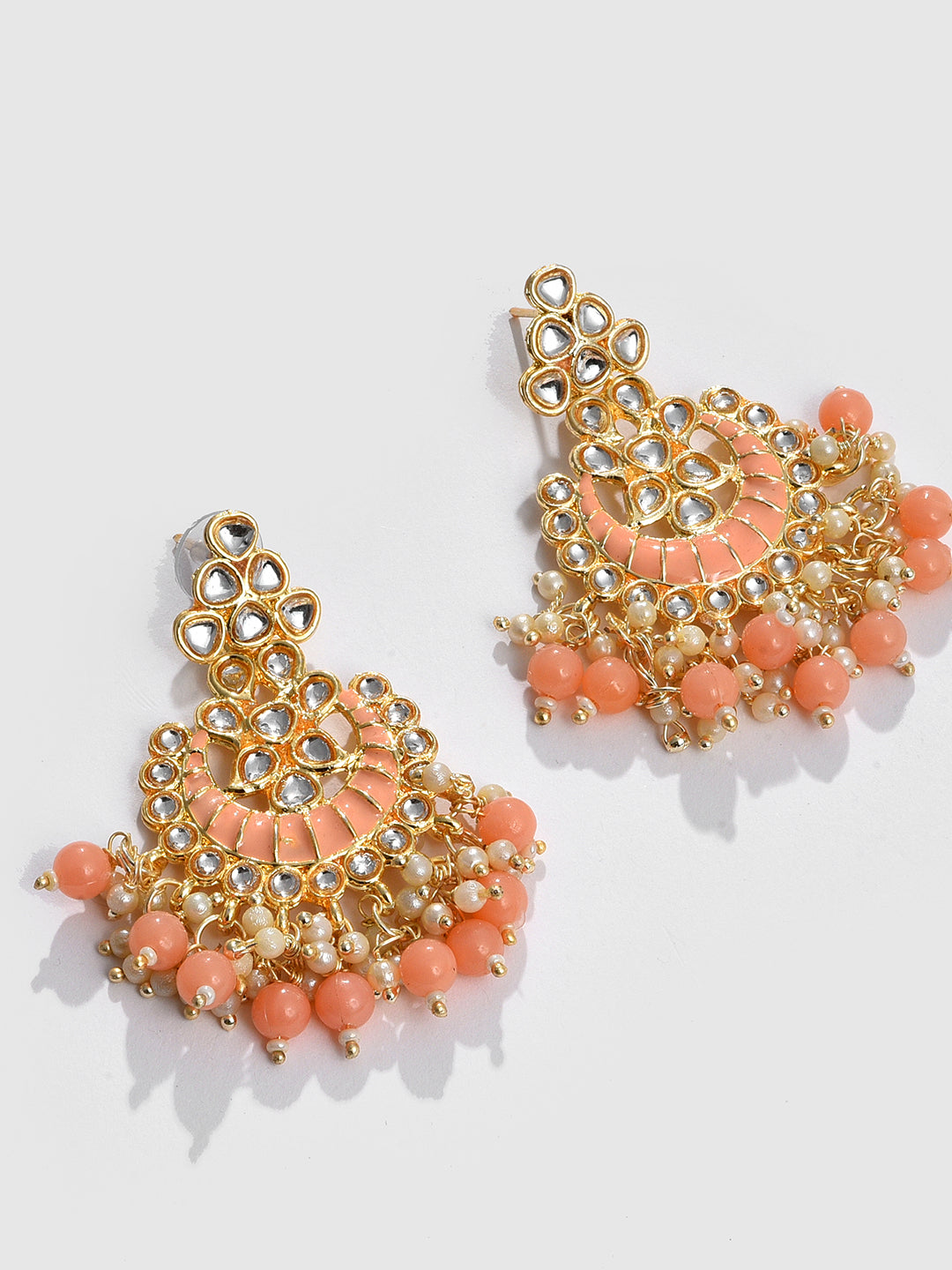 PINK MEENAKARI EARRING & MAANGTIKA SET