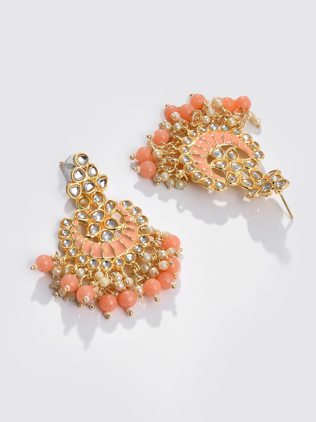 PINK MEENAKARI EARRING & MAANGTIKA SET